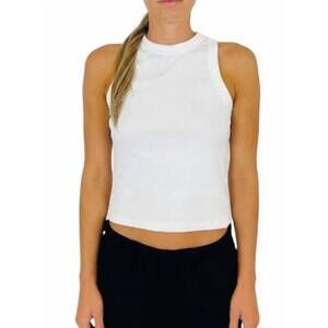 NEW MERAKI gretchen ribbed tank top in white